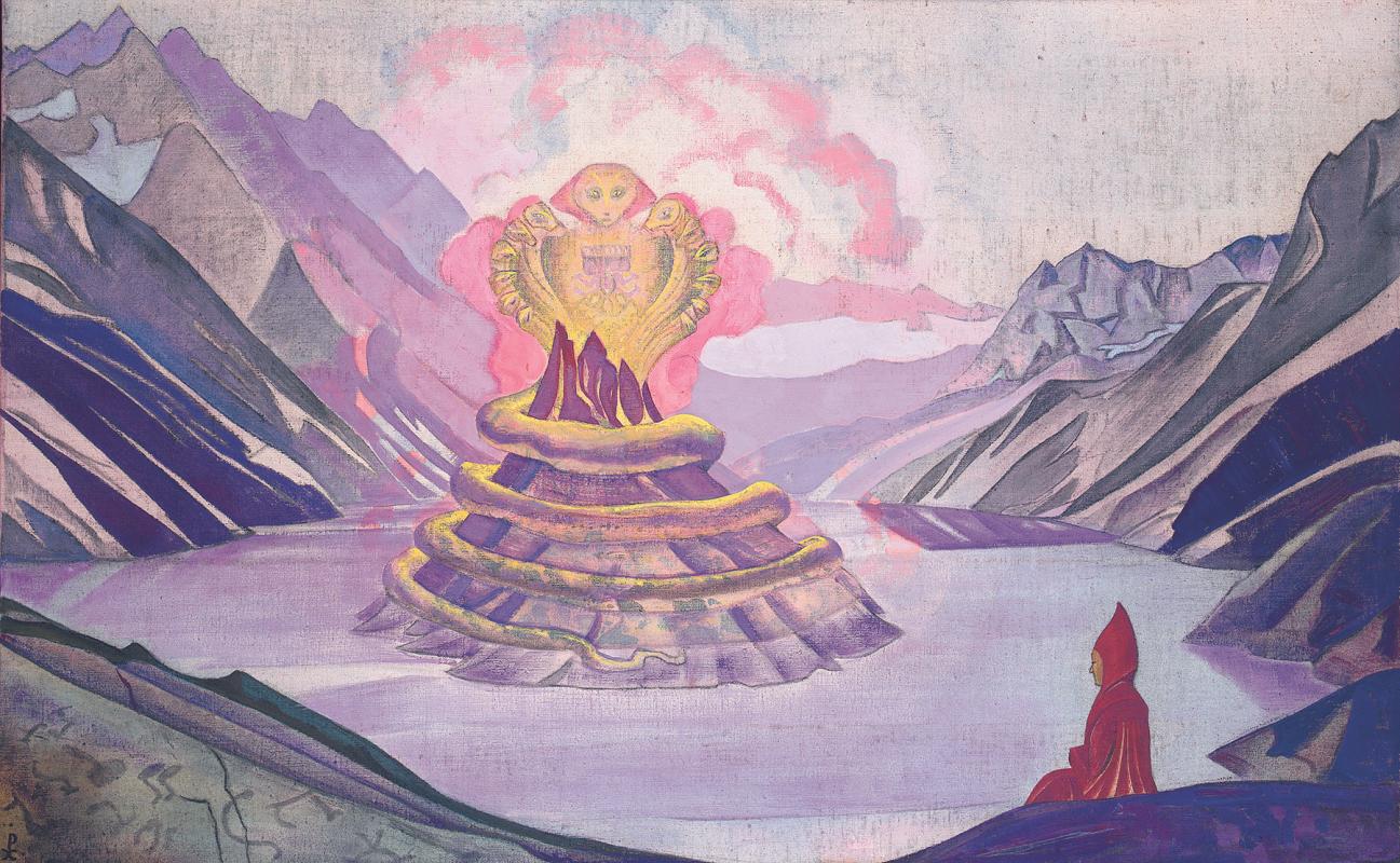 Н.К. Рерих. Нагарджуна — Победитель Змия. 1925, серия «Знамена Востока»